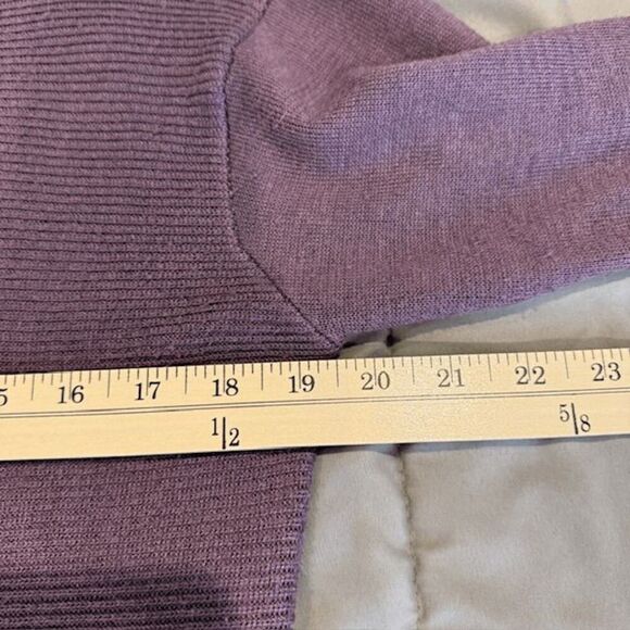 Ella Moss Kaylan Ribbed Knit Sweater Lilac Purple V-neck Size Small - Picture 8 of 11